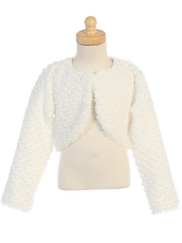 Style No. 1109L - Faux Fur Girls Bolero Jacket
