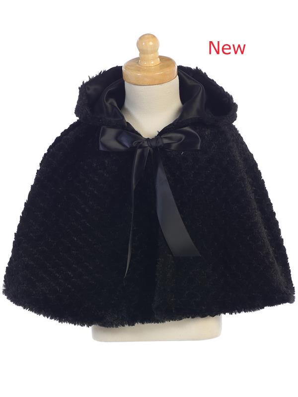 Style No. L1111 - Faux Fur Cape with Hood