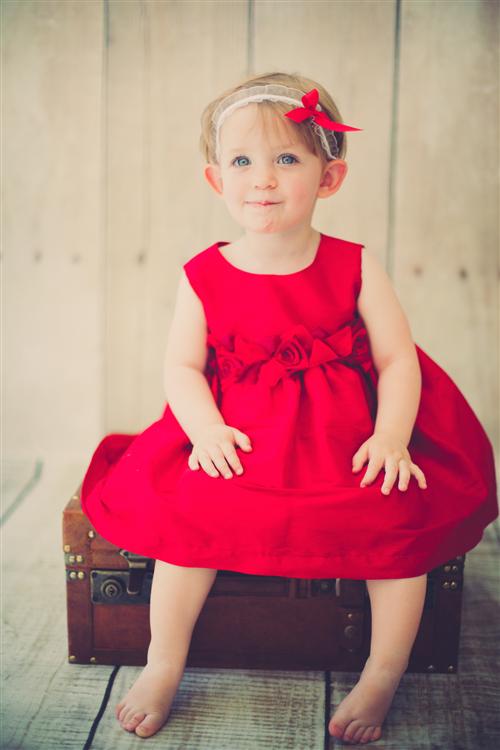 Style No. 185B - Hand-Rolled Rosette Poly Dupioni Dress