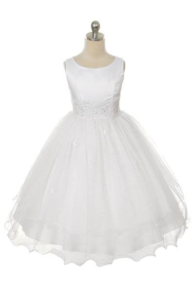 Style No. 198-K - Lace Trim Tulle Dress