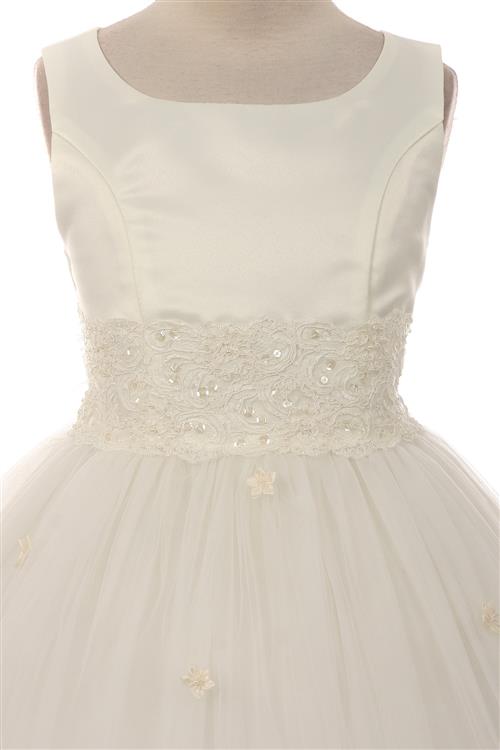 Style No. 198-K - Lace Trim Tulle Dress