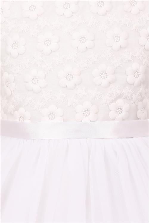 Style No. 368K - Flower Embroidered Tulle Dress