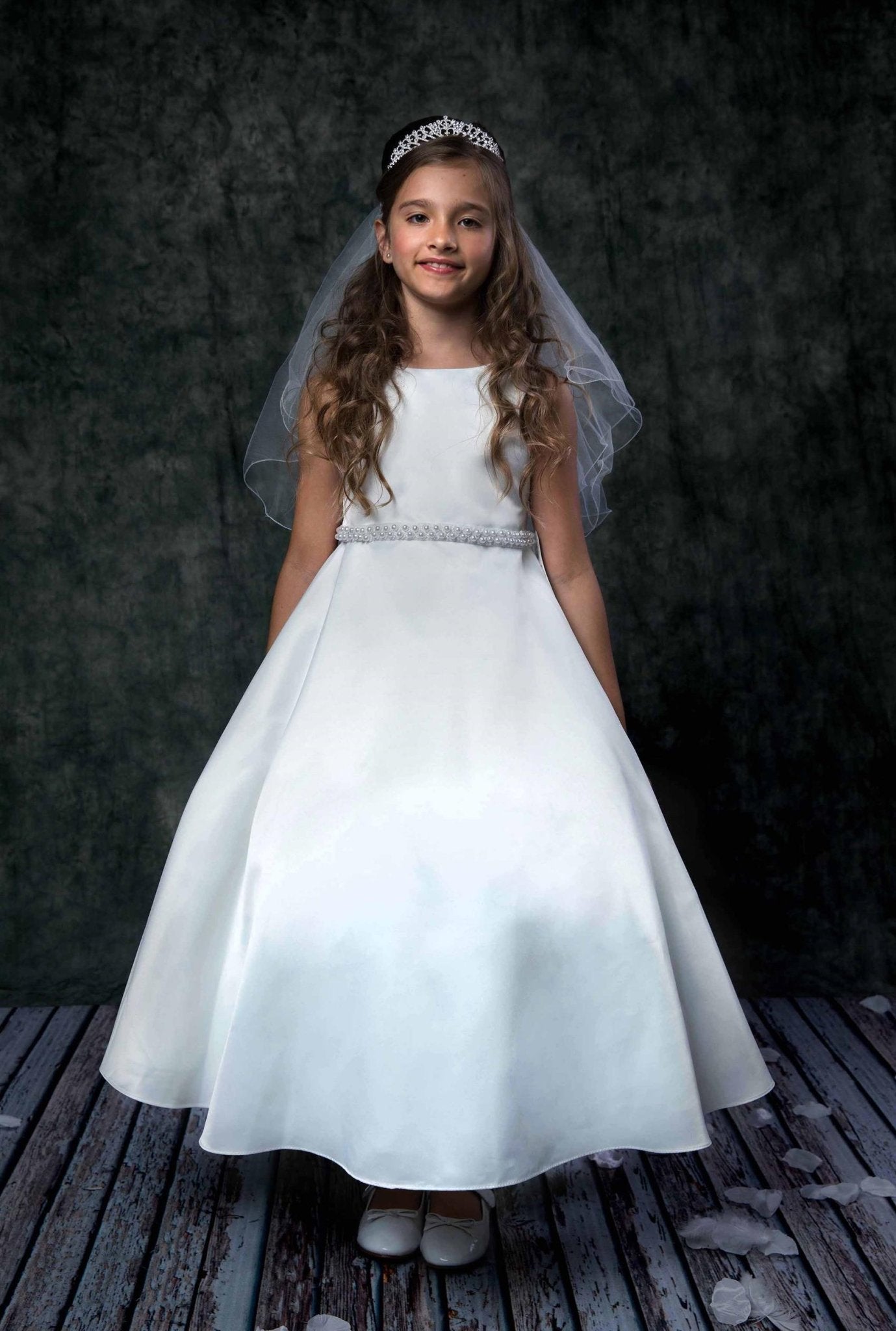 Style No. 386 - Long Satin Communion Dress