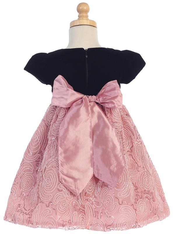 Style No. C997 - Velvet Bodice & Corded Tulle Dress with Bow