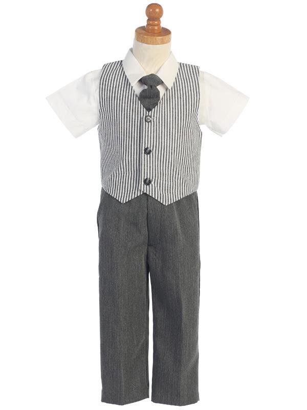 G824-L Seersucker Vest & Pant Set