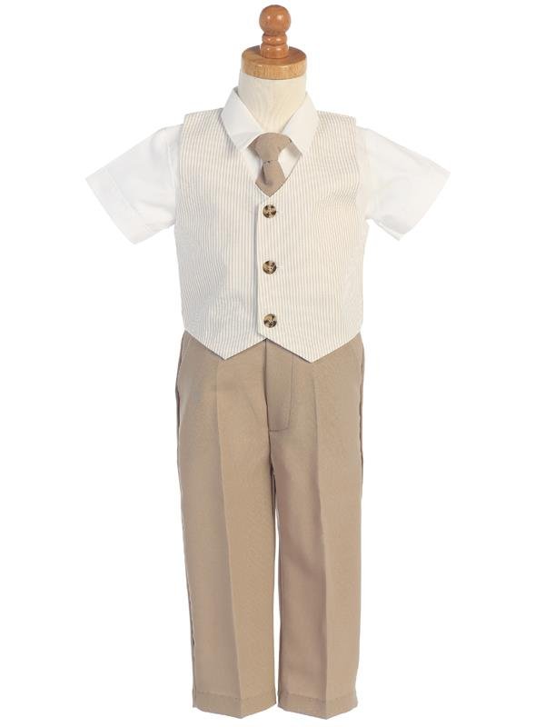 G824-L Seersucker Vest & Pant Set