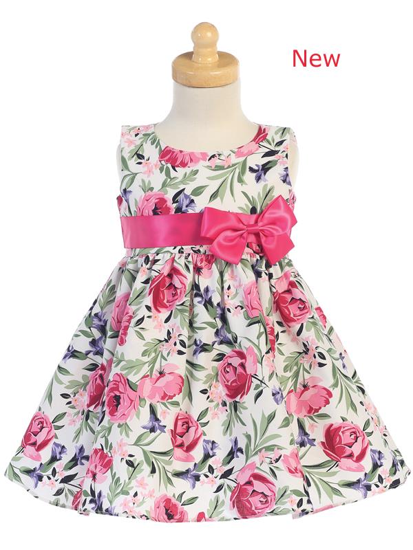 Style No. M727L - Lito Cotton Floral Print Dress with Bow
