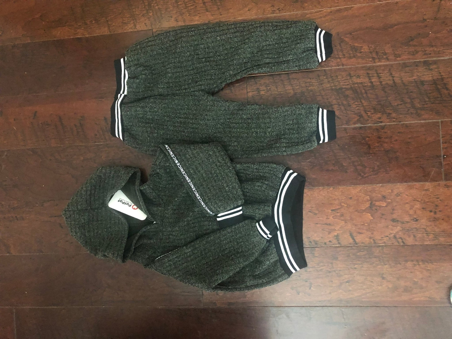 Toddler Striped Knit Pants 2-Piece Set in Green
