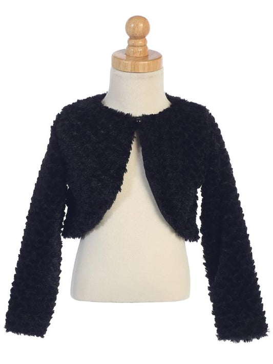 Style No. 1109L - Faux Fur Girls Bolero Jacket