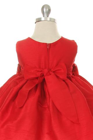 Style No. 185B - Hand-Rolled Rosette Poly Dupioni Dress
