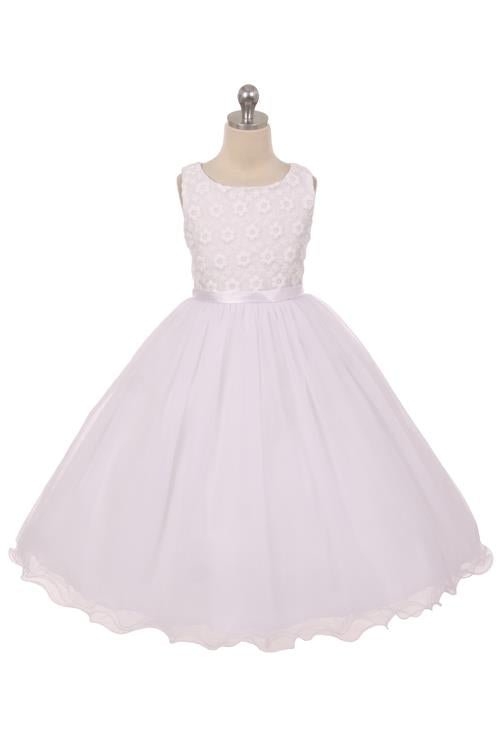 Style No. 368K - Flower Embroidered Tulle Dress