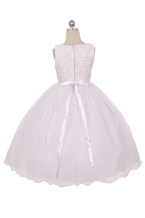 Style No. 368K - Flower Embroidered Tulle Dress