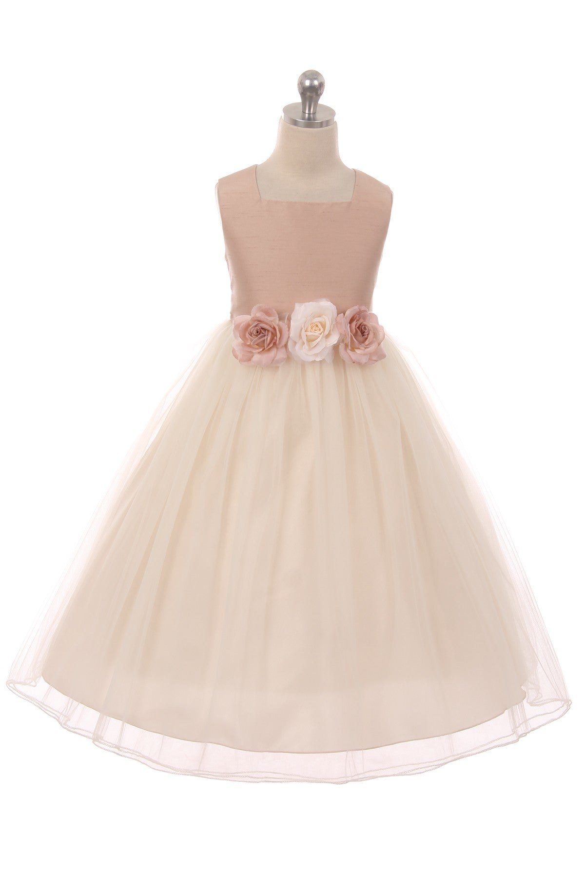 Style No. 428 - Vintage Rose Satin Tulle Dress
