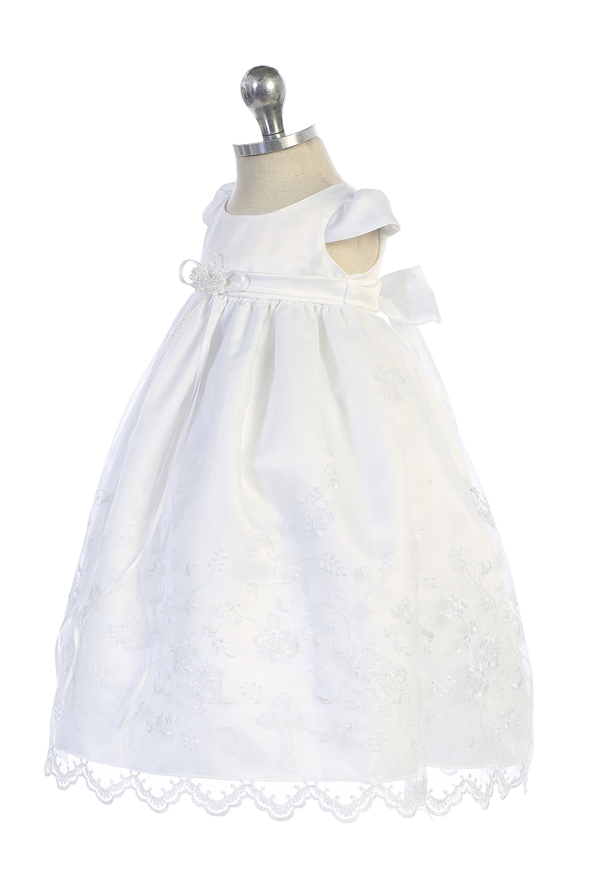 Style 470 Cross Embroidered Christening Gown