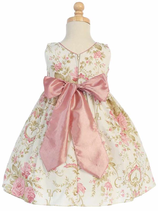 Style No. M651 - Cotton Floral Dress with Taffeta Sash