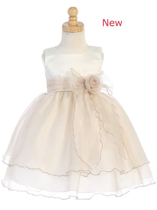Style No. BL244 - Satin & Crystal Organza Dress