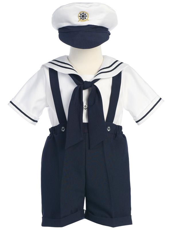 Style No. G830 - White & Navy Sailor Outfit with Hat