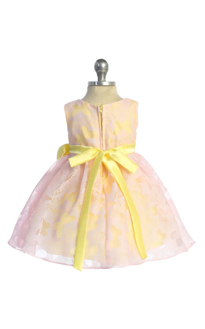 382B-Butterfly Burnout Organza Baby Dress