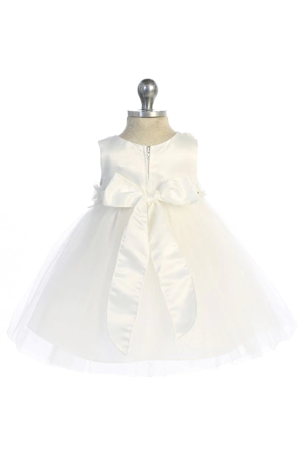 534-Princess Ballgown Baby Dress w/ Floral Trim
