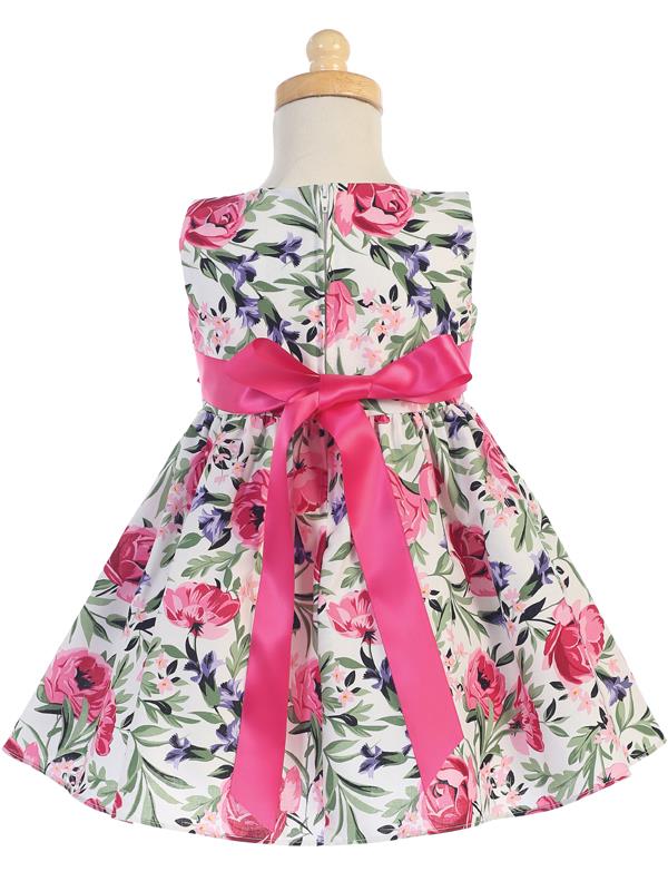 Style No. M727L - Lito Cotton Floral Print Dress with Bow