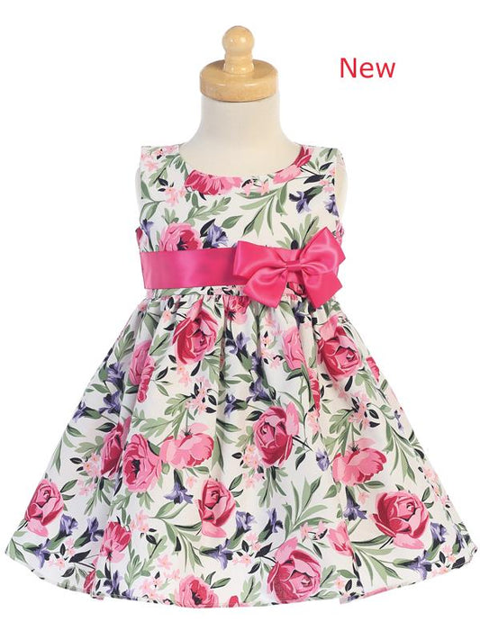 Style No. M727L - Lito Cotton Floral Print Dress with Bow