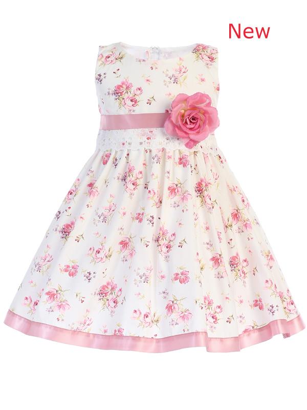 Style No. M734 - Lito Floral Print Dress with Flower Sash