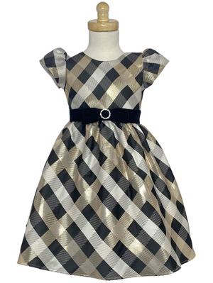Metallic check dress