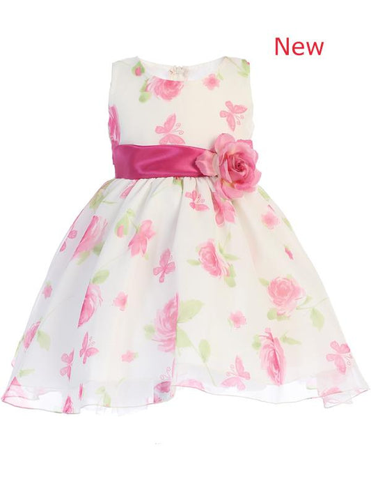 Style No. M737 - Lito Cotton Floral Print Dress with Flower Sash